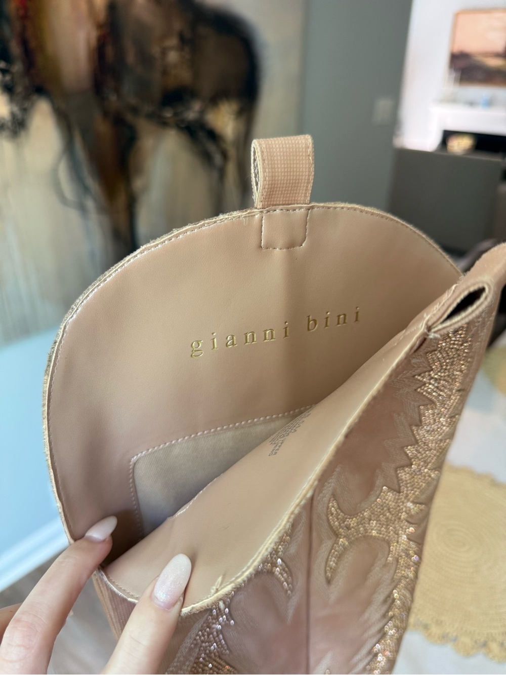 Gianni Bini PearlySand KatyannaTwo Over-the-Knee Rhinestone Embellishment Boots - Picture 5 of 12